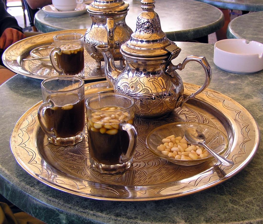 Tea with pine nuts